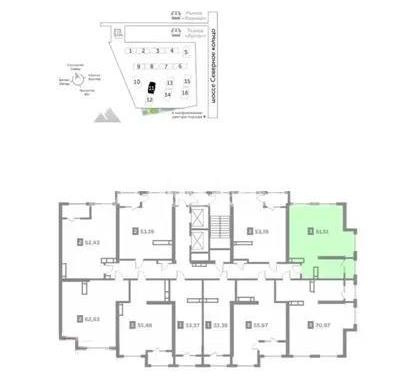 Продажа 3-комнатной квартиры, 62 м², ул. Северное Кольцо, дом  92/13 - Продажа  трехкомнатных квартир в новостройках Алматы без посредников фото 1 из 1