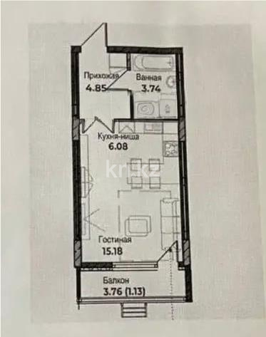 Продажа 1-комнатной квартиры, 32 м², ул. А-102, дом  11/2 - Продажа  однокомнатных квартир в Астане с фото фото 1 из 1
