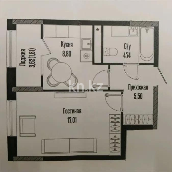 Продажа 1-комнатной квартиры, 38 м² в Астане
