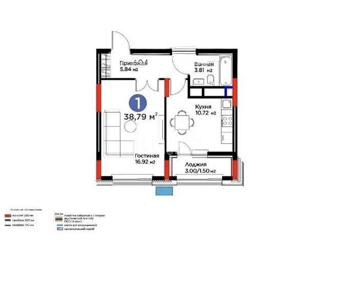 Продажа 1-комнатной квартиры, 39 м² - Продажа однокомнатных квартир в Астане - страница 2 фото 1 из 1