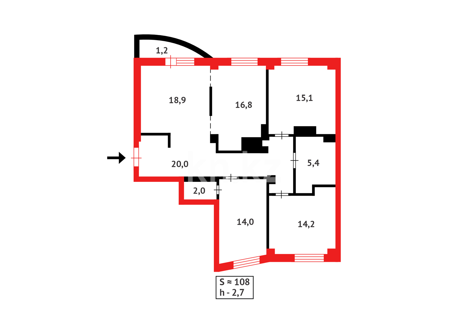 Продажа 4-комнатной квартиры, 107.6 м² - Продажа квартир в р-не Есиль Астаны - страница 49 фото 17 из 17