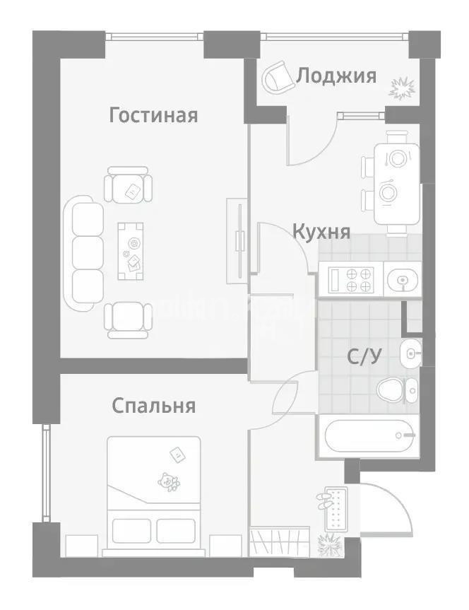 Продажа 2-комнатной квартиры, 54.3 м² в Алматы