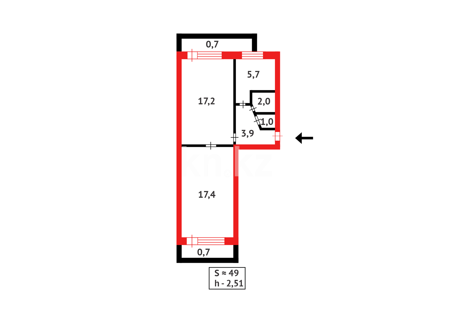Продажа 2-комнатной квартиры, 48 м² - Продажа квартир в Караганде - страница 160 фото 10 из 10
