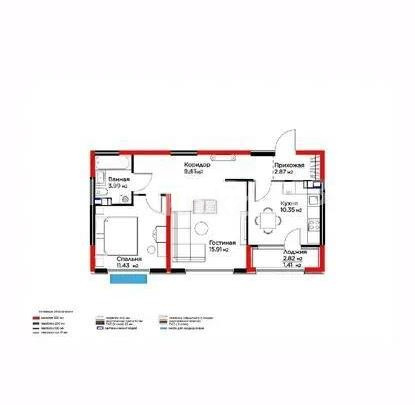 Продажа 2-комнатной квартиры, 55.39 м², ул. Момышулы, дом  11/14а - Продажа  двухкомнатных квартир в Алматы фото 1 из 1