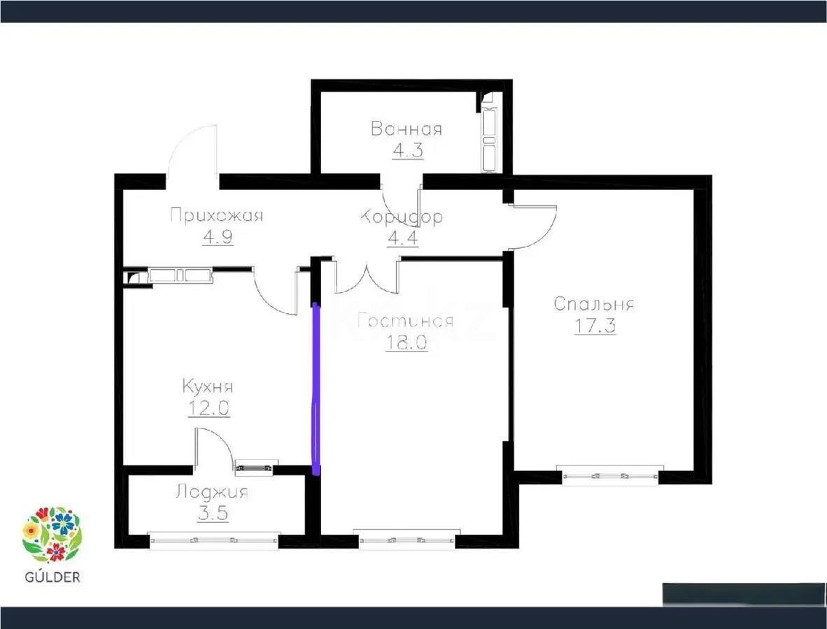 Продажа 2-комнатной квартиры, 64 м², ул. Абишева, дом  36/9 - Продажа  двухкомнатных квартир в новостройках Алматы с фото фото 6 из 6