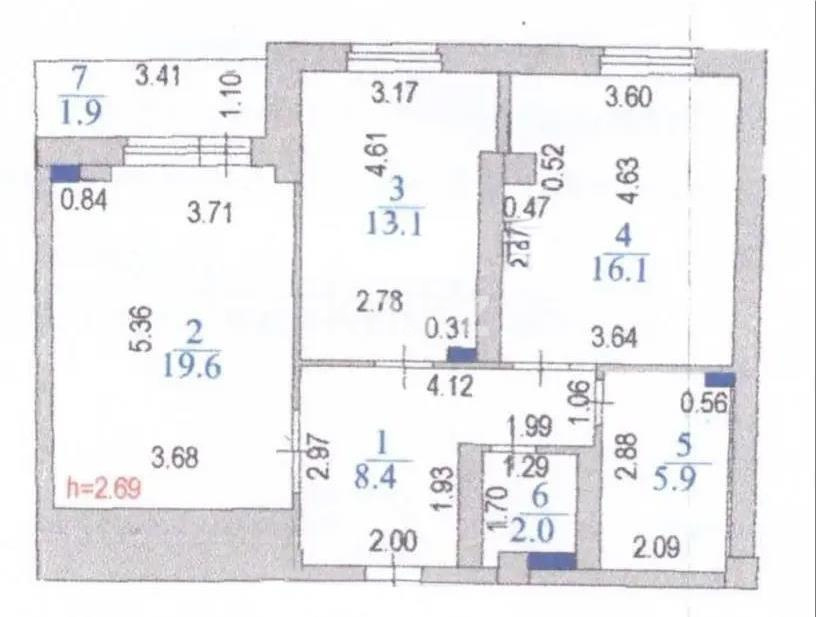 Продажа 2-комнатной квартиры, 67 м² в Астане
