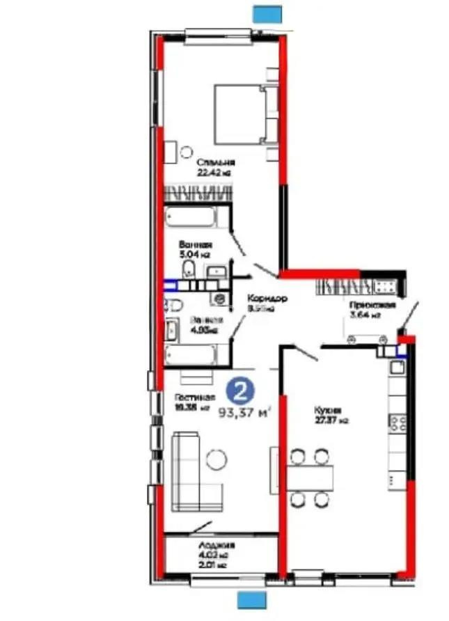 Продажа 3-комнатной квартиры, 93.37 м² - Продажа недвижимости в Казахстане - страница 9 фото 1 из 1