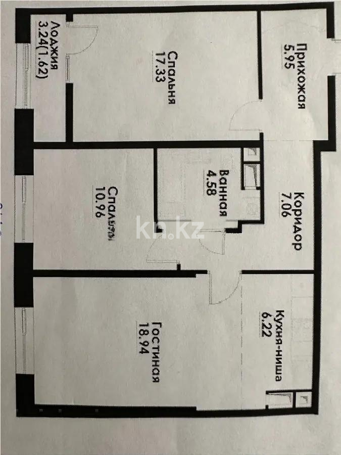 Продажа 3-комнатной квартиры, 72.66 м², ул. Навои, дом  30а/1 - Продажа квартир в Алматы фото 1 из 1