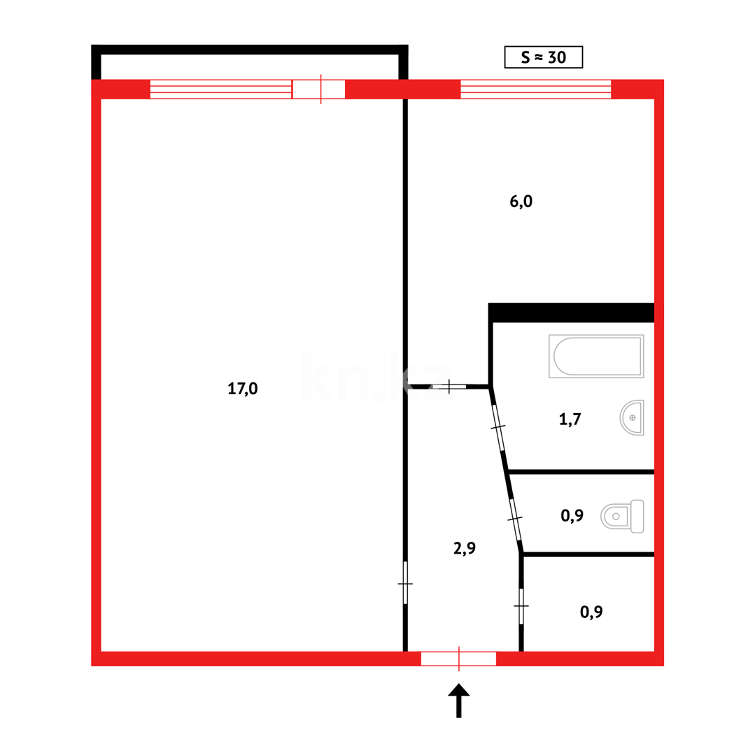 Продажа 1-комнатной квартиры, 31 м² в Караганде - фото 19