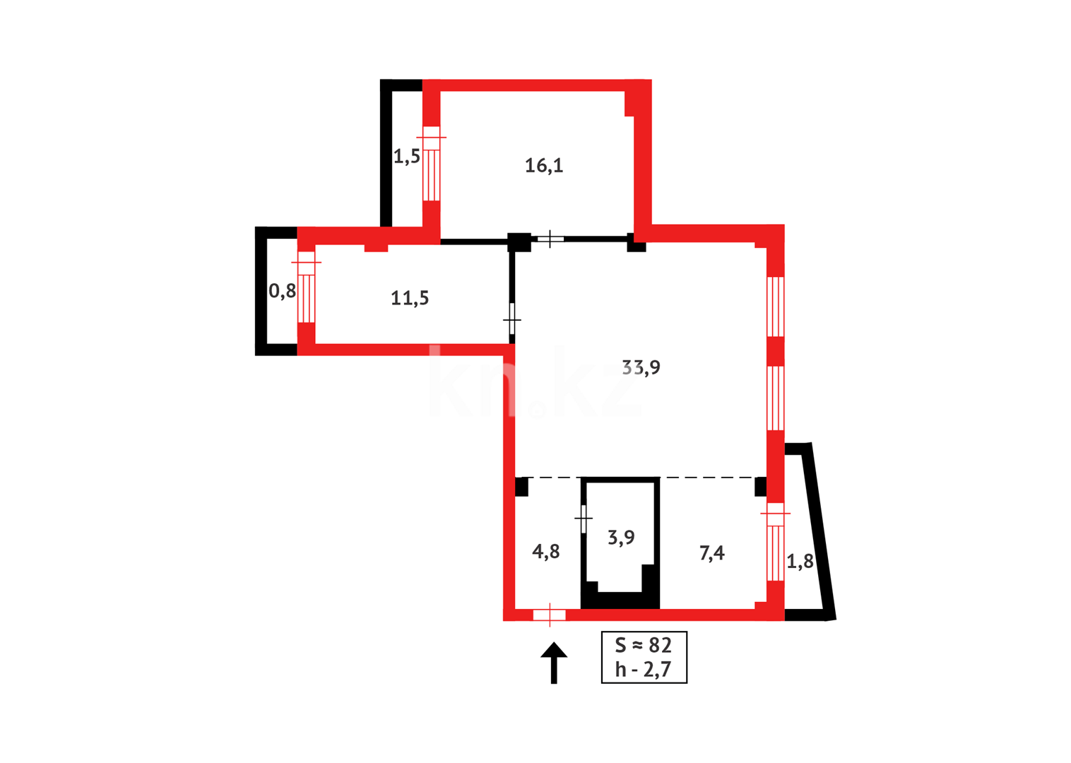 Продажа 3-комнатной квартиры, 82 м² в Астане - фото 13