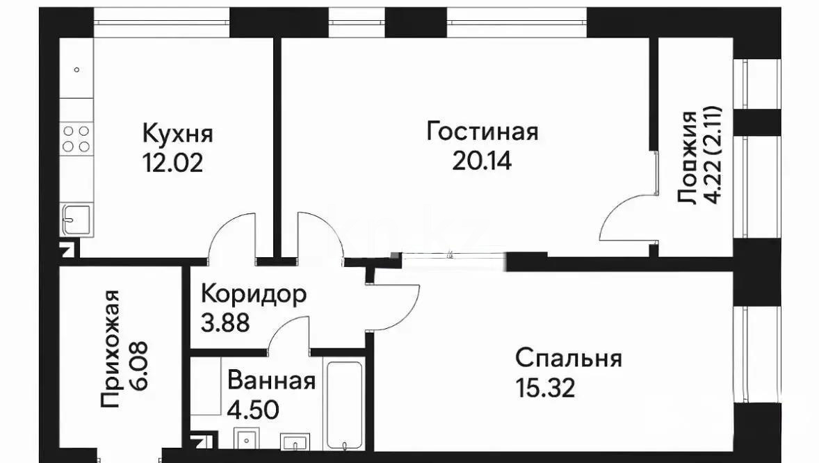 Продажа 2-комнатной квартиры, 64 м², ул. Навои, дом  30а/1 - Аренда домов в Уральске фото 1 из 1