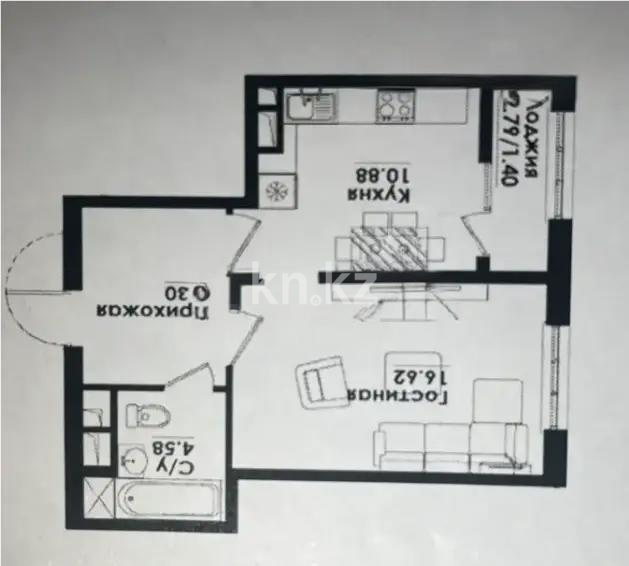 Продажа 1-комнатной квартиры, 40.8 м² в Алматы