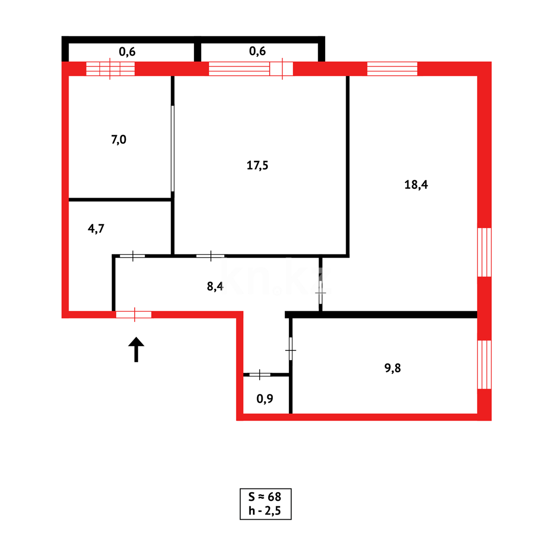 Продажа 3-комнатной квартиры, 67 м², пр. Мира - Продажа квартир в Темиртау фото 23 из 23