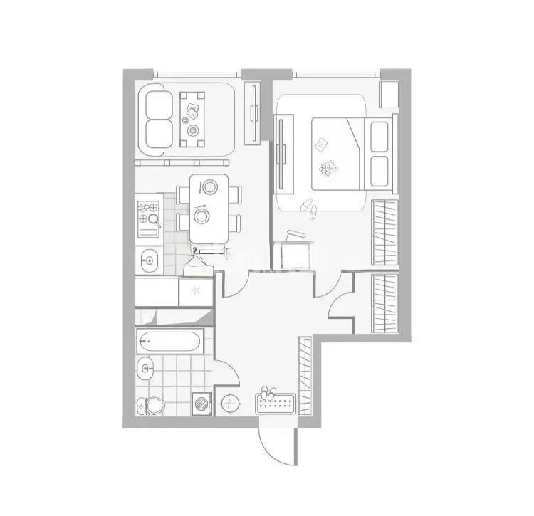 Продажа 1-комнатной квартиры, 46.1 м² - Продажа квартир в Алматы - страница 3 фото 1 из 1