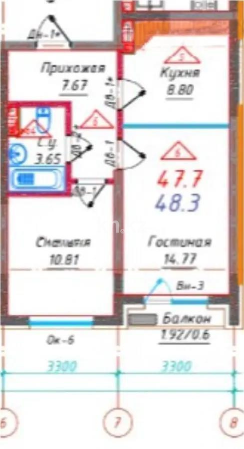 Продажа 1-комнатной квартиры, 48.3 м² - Продажа квартир в Алматы - страница 8 фото 1 из 1