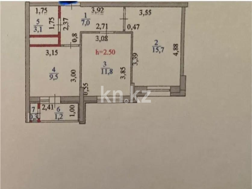 Продажа 2-комнатной квартиры, 48.6 м², пр. Кошкарбаева, дом  37 в Астане - фото 3