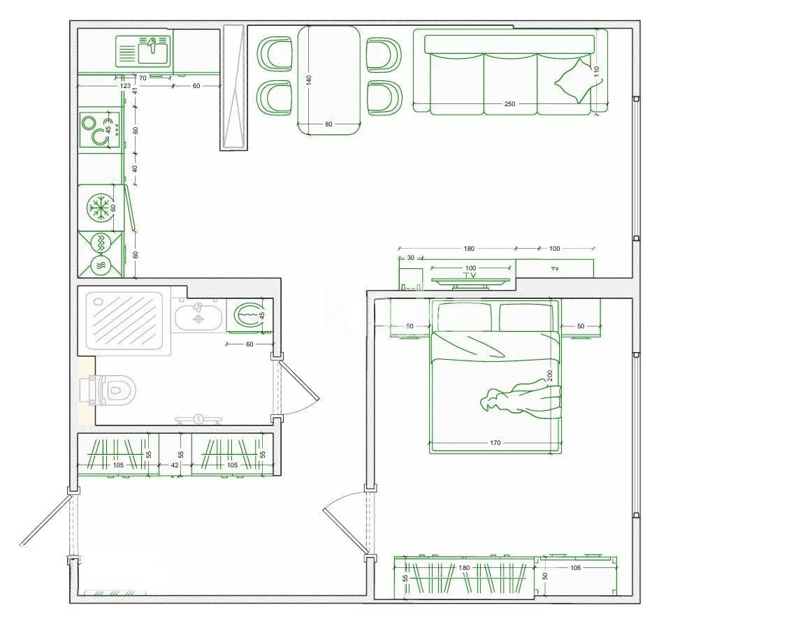 Продажа 2-комнатной квартиры, 51.1 м² - Продажа двухкомнатных квартир в Бостандыкском р-не Алматы - страница 17 фото 7 из 7