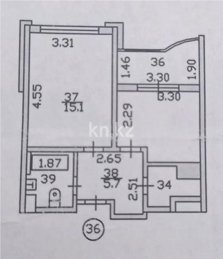 Продажа 1-комнатной квартиры, 41 м², мкр-н Аккент, дом  2 в Алматы - фото 4