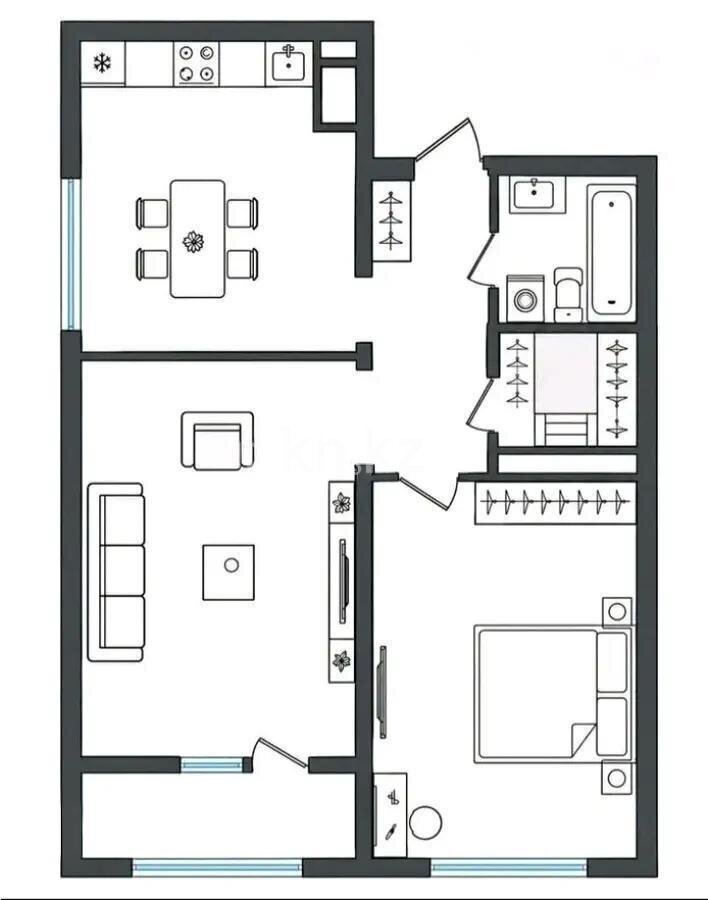 Продажа 2-комнатной квартиры, 52.4 м² в Алматы - фото 5