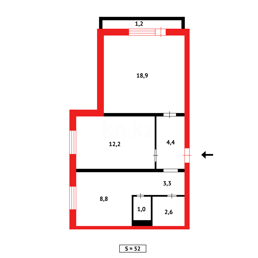 Продажа 2-комнатной квартиры, 52 м², ул. Промышленная в Абае - фото 8