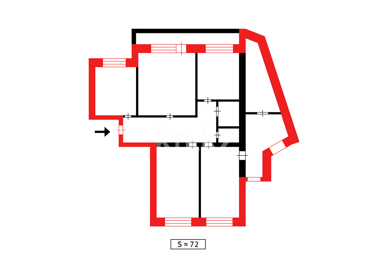 Продажа 4-комнатной квартиры, 72 м² в Караганде - фото 15