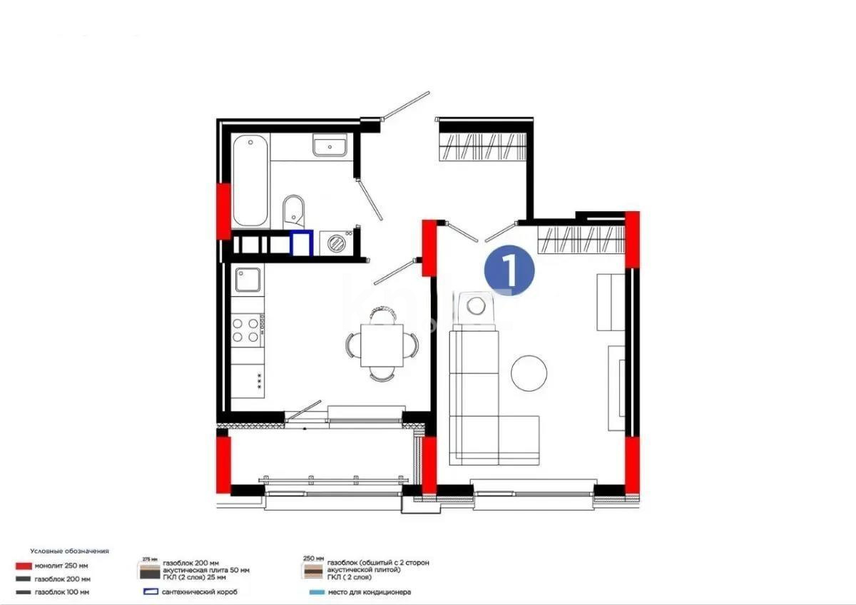 Продажа 1-комнатной квартиры, 35.2 м², ул. Е-899, дом  5 стр - Продажа  однокомнатных квартир в Астане без посредников фото 1 из 1