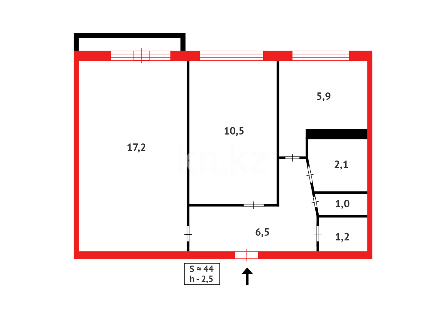 Продажа 2-комнатной квартиры, 44 м² - Недвижимость в Казахстане - страница 4 фото 9 из 9