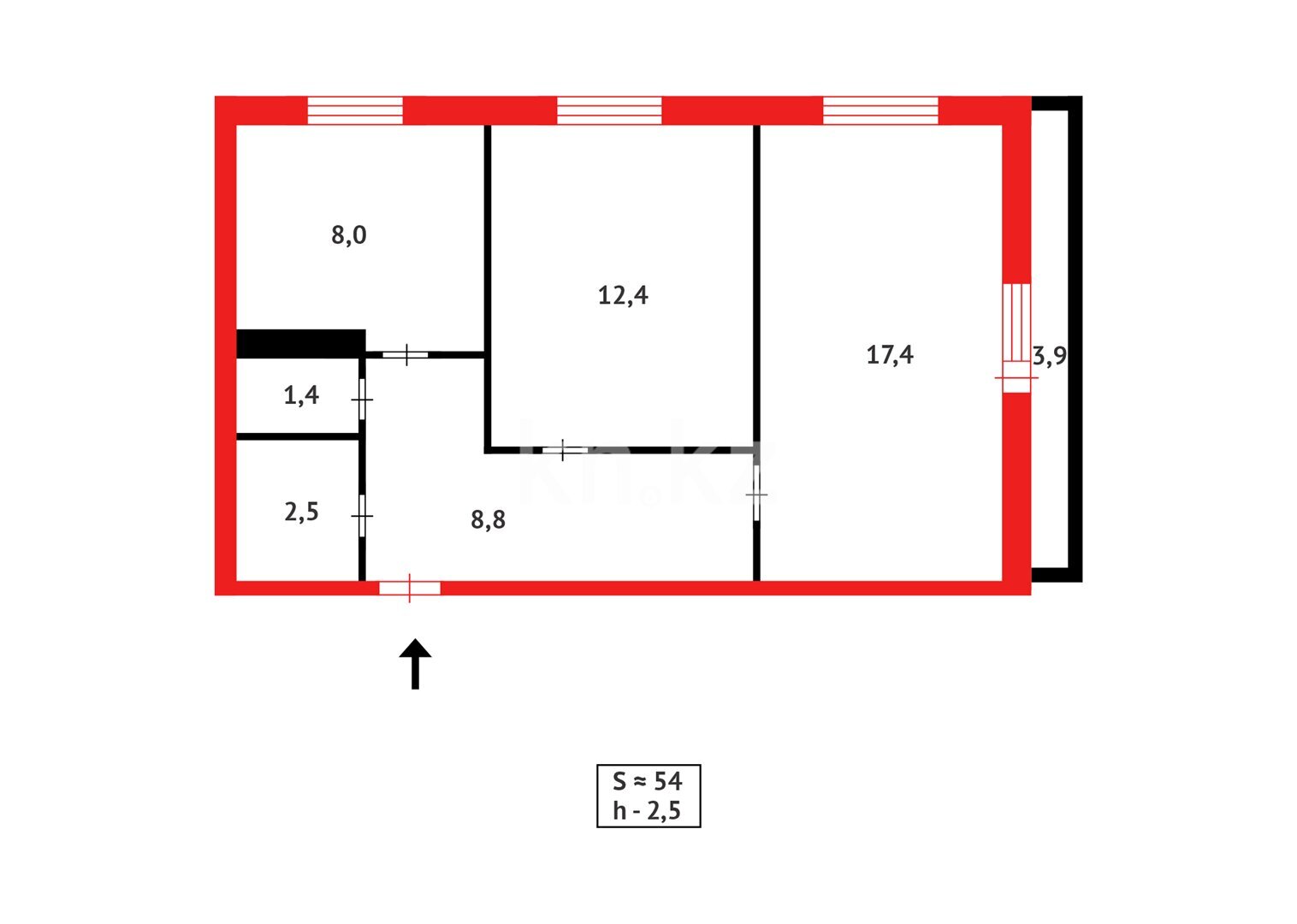 Продажа 2-комнатной квартиры, 54 м² в Темиртау - фото 15