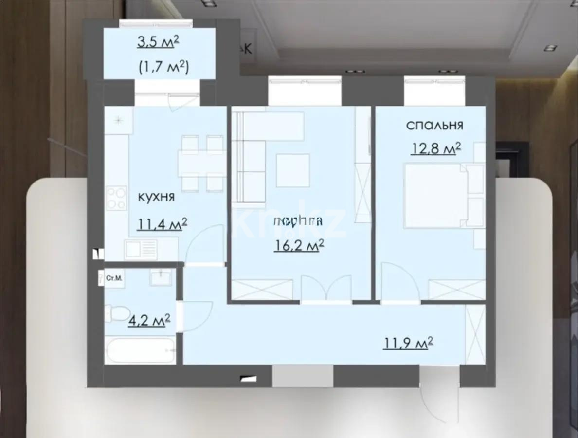 Продажа 2-комнатной квартиры, 60 м², ул. Дюсембекова, дом  34/2 - Продажа квартир в Караганде фото 1 из 1