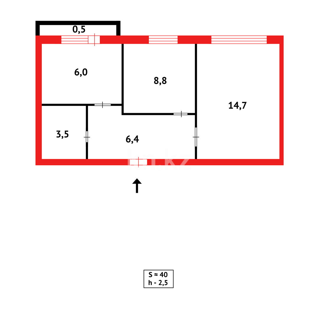 Продажа 2-комнатной квартиры, 40 м² в Караганде - фото 6