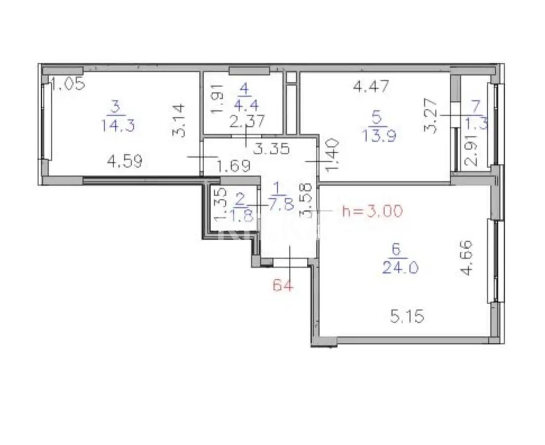 Продажа 2-комнатной квартиры, 67.5 м² в Астане - фото 3