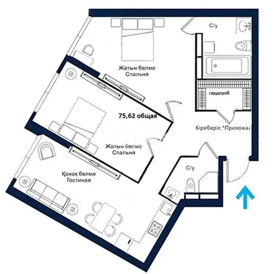 Продажа 3-комнатной квартиры, 75 м², пр. Аль-Фараби, дом  11 в Алматы - фото 6