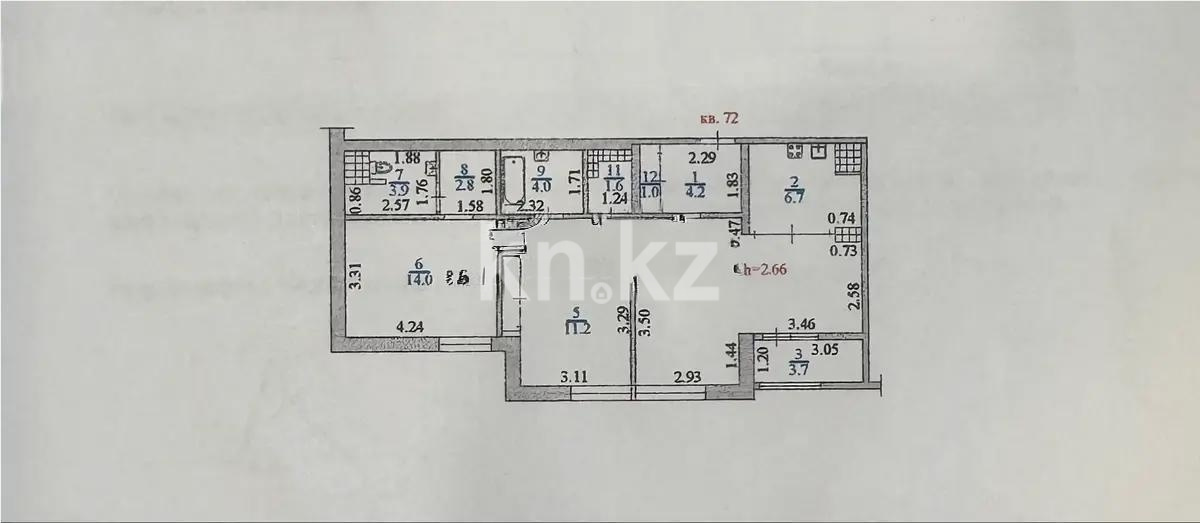 Продажа 3-комнатной квартиры, 83.5 м² - Недвижимость в Алматы фото 6 из 6