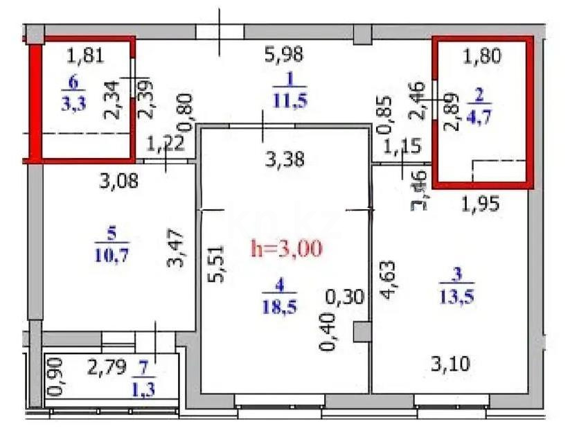 Продажа 2-комнатной квартиры, 63.5 м², ул. Бухар жырау, дом  32/1 в Астане