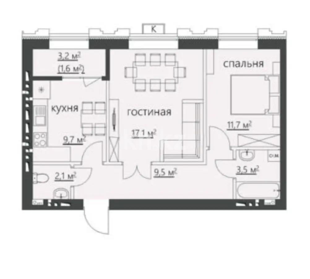 Продажа 2-комнатной квартиры, 54 м² в Караганде