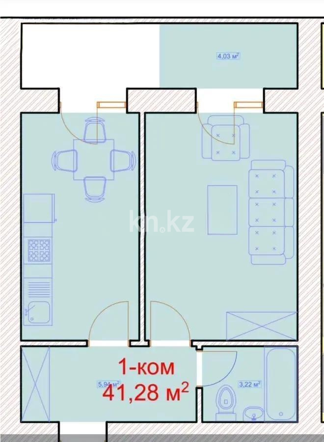 Продажа 1-комнатной квартиры, 41.28 м² - Продажа квартир в Астане фото 1 из 1