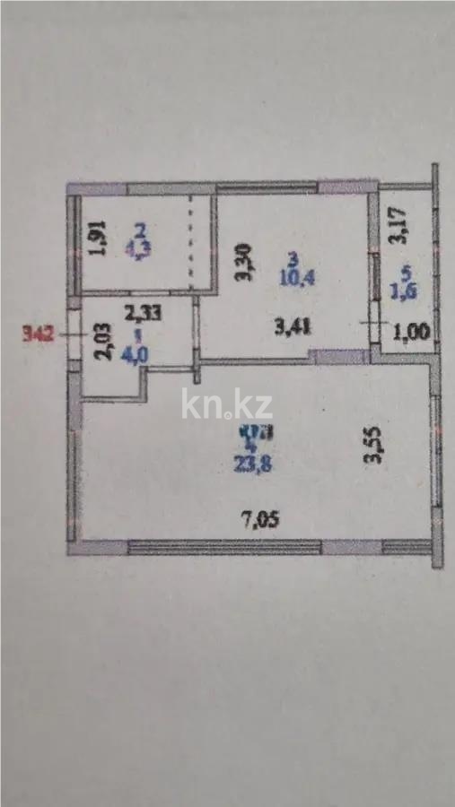 Продажа 1-комнатной квартиры, 44 м² в Астане
