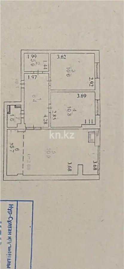 Продажа 3-комнатной квартиры, 60.4 м², ул. Байсеитовой, дом  8 - Продажа  трехкомнатных квартир в Астане фото 1 из 1