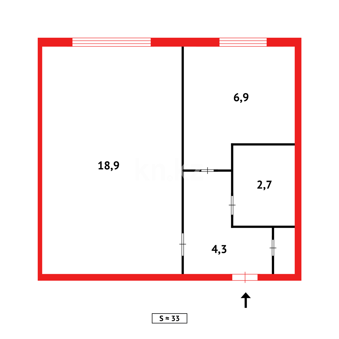 Продажа 1-комнатной квартиры, 34 м², 7-й мкр. - Продажа квартир в Темиртау фото 13 из 13