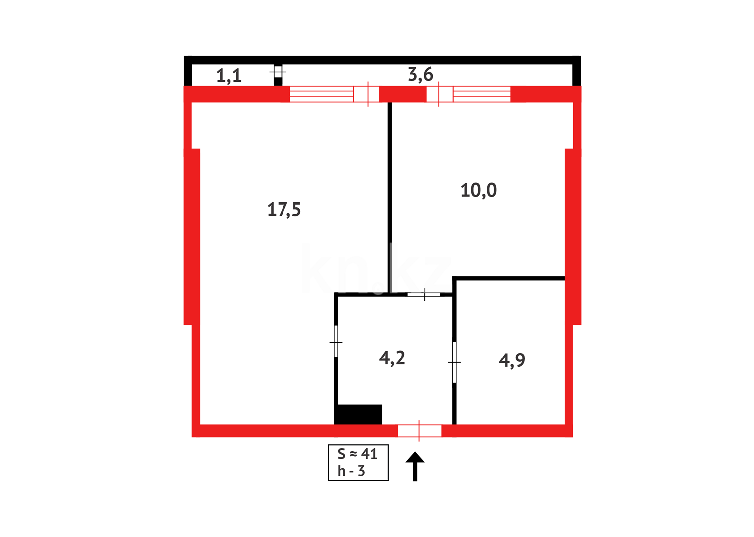 Продажа 1-комнатной квартиры, 41.3 м², ул. Туркестан - Продажа квартир в новостройках Астаны фото 13 из 13
