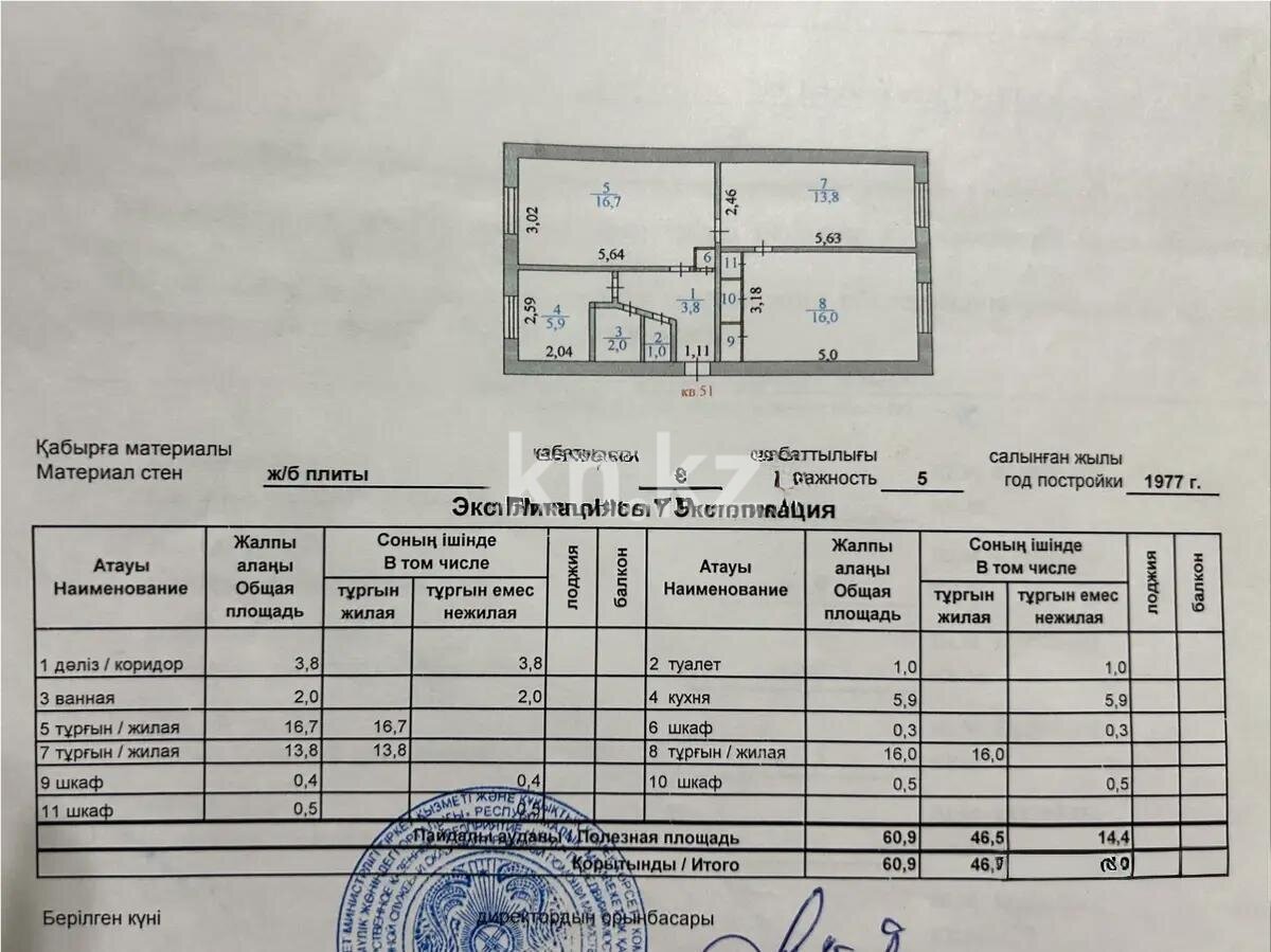 Продажа 3-комнатной квартиры, 61 м² в Астане - фото 6