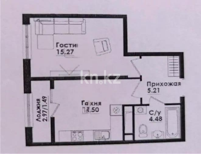Продажа 1-комнатной квартиры, 39 м² в Алматы - фото 2