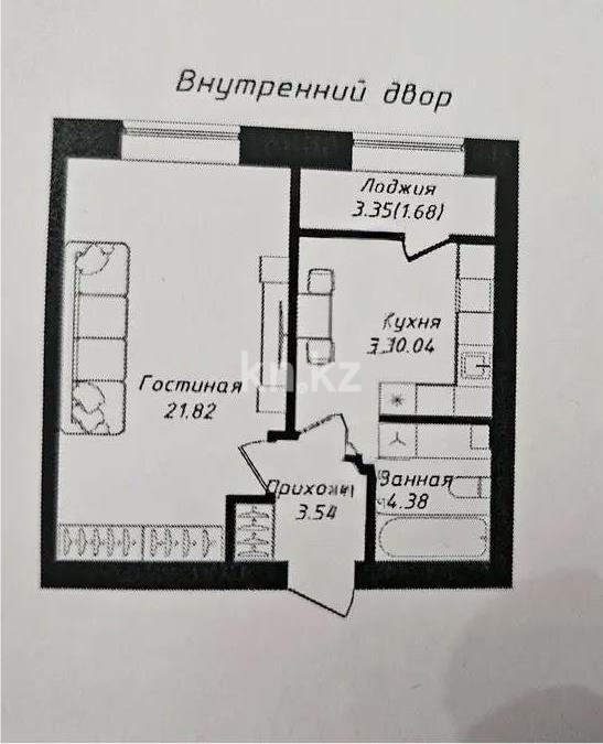 Продажа 1-комнатной квартиры, 41.46 м² - Продажа квартир в новостройках Астаны без посредников - страница 6 фото 1 из 1