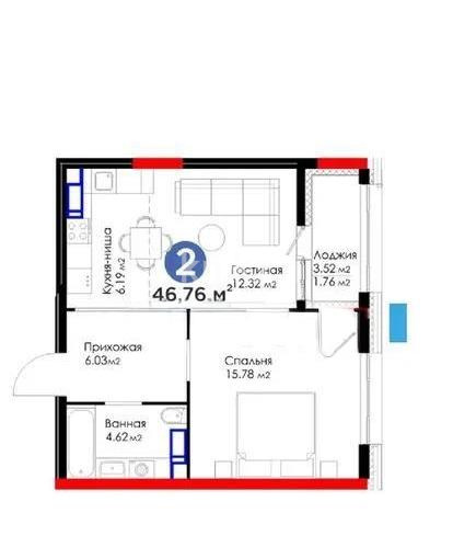 Продажа 2-комнатной квартиры, 47 м², ул. Мухамедханова, дом  6б в Астане - фото 4