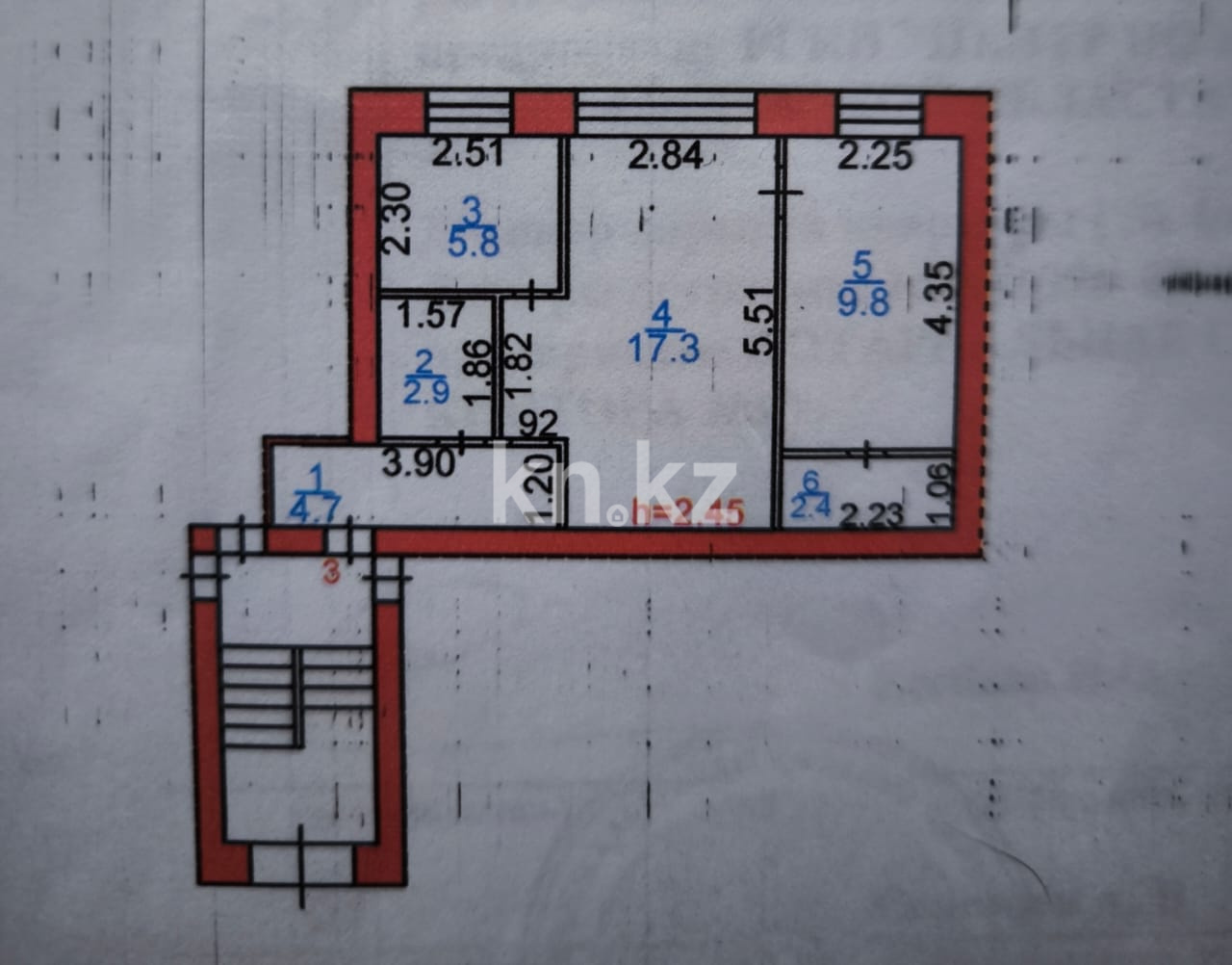 Продажа 2-комнатной квартиры, 43 м², ул. Пичугина в Караганде - фото 6 Продажа 2-комнатной квартиры, 43 м², ул. Пичугина в Караганде - фото 6