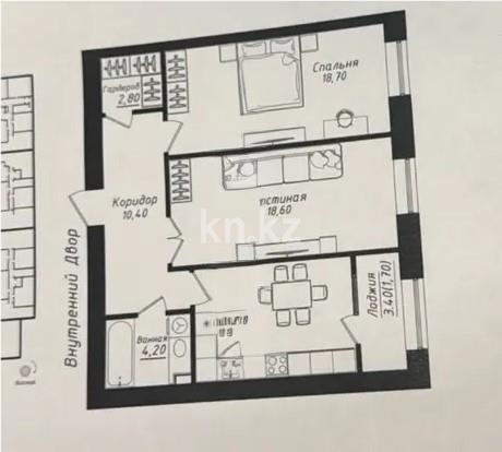 Продажа 2-комнатной квартиры, 70 м² в Астане