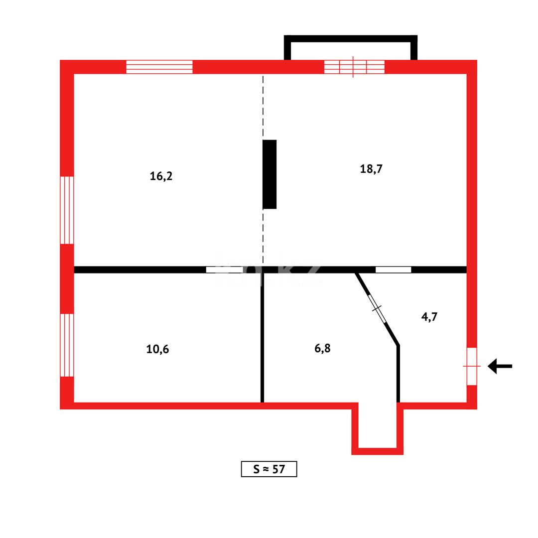 Продажа 2-комнатной квартиры, 57 м², ул. Аханова (Театральная), дом  54 в Караганде - фото 17