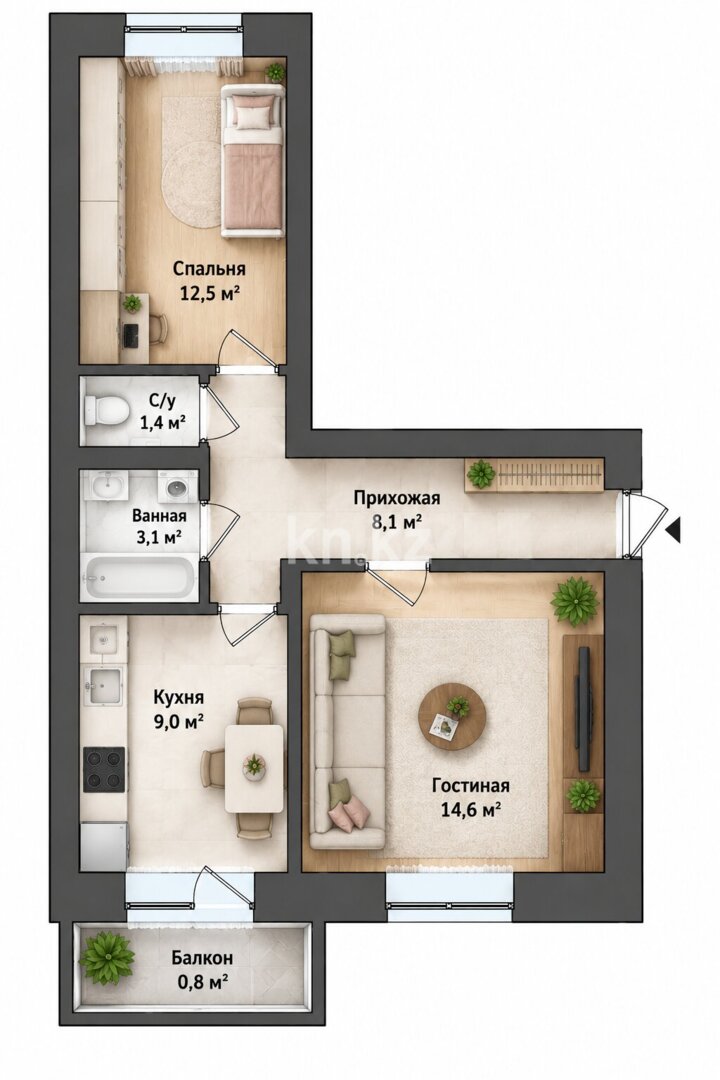 Продажа 2-комнатной квартиры, 50 м² в Астане - фото 17