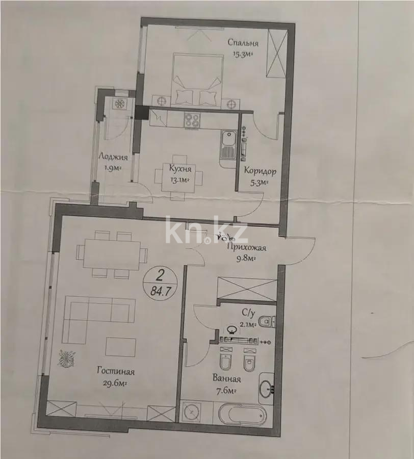 Продажа 3-комнатной квартиры, 84.7 м² в Астане - фото 6