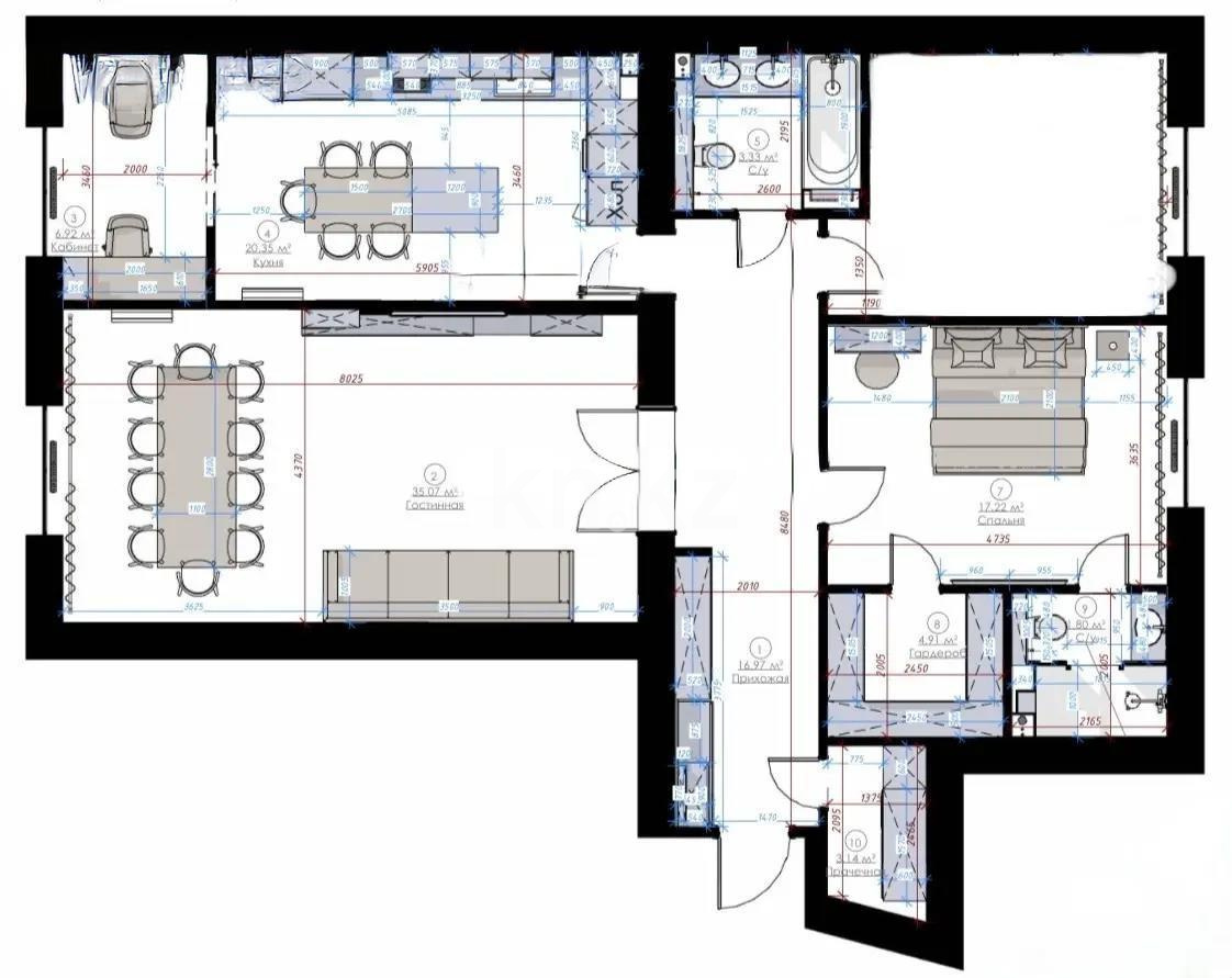 Продажа 3-комнатной квартиры, 134 м², ул. Жошы хана, дом  16/1 - Продажа квартир в Казахстане фото 8 из 8